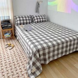 Bedding sets Washed Cotton Flat Bed Sheet for Adults and Children Simple Style Single Double Couple 1 Pc H240521 5LRQ