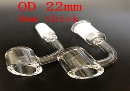 DHL 4mm thick Quartz banger Nail OD 22mm 90 degree or 45 degree 100 quartz Nails male or female domeless nail7548138