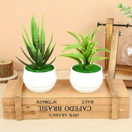 Decorative Flowers Mini Artificial Plants Bonsai Small Simulated Tree Pot Fake Office Table Potted Ornaments Home Garden Decor