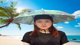Portable outdoor sports 69cm umbrella cap folding ladies men039s umbrella fishing mountaineering golf beach headband umbrella3262184