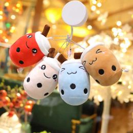 Plush Dolls Kawaii Bubble Tea Keychain Soft Plush Toy Keychain Stuffed with Poppa Dolls Cute Backpack Decoration Best Birthday Gift for Girls H240527