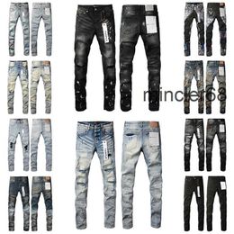 Purple Jeans Mens Womens High-quality Jeans Fashion design Distressed Ripped Bikers Womens Denim cargo For Men Black Pants
