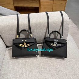 Genuine Leather Handbag Ky Shoulder Bags 2024 Palm Print Mini Second Generation Mini Silver Buckle Bag Chain Bag Single Shoulder Diamond Croswith logo HBYT