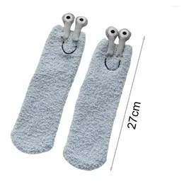 Men's Socks Cute Japanese Style Thicken Silicone Anti Skid Floor 3D Cartoon Frog Eyes Autumn Winter Women For Home