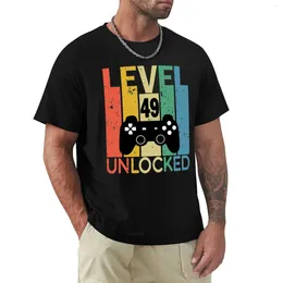 Men's Polos Level 49 Unlocked T-shirt Graphics Oversizeds Shirts Graphic Tees Mens White T