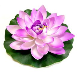 1Pcs Artificial Floating Lotus for Aquarium Fish Tank Pond Water Lily Lotus Artificial Flowers Home Garden Fountain Decoration4518859