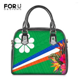 Shoulder Bags FOURDESIGNS Kwajalein Flag Pattern Brand Designer Female PU Totes Crossbody Retro Women Party Handbag Fashion Bolsa Mujer