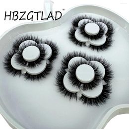 False Eyelashes HBZGTLAD 2024 9 Pairs 3D Mink Lashes Bulk Russian Volume Fluffy Natural Thick Dramatic