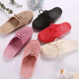 Women Style Slide Summer Korean Sandals Knitted Flat Shoes Slingback Sandal Fashion Ladies Slipper Outdoor Flip Flop Dail d66