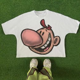 Men's T Shirts American Hip Hop Cartoon Character Oversized Printed Short Sleeve T-shirt Men Y2k Harajuku Summer Casual Loose Couple Tee