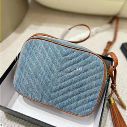 10A Fashion Wholesale Genuine BagMessenger Fashion Denim Handbag Women Bag Shoulder Camera Purse Tasse Presbyopic Cowhide Fabric Leathe Txjb