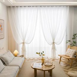 Curtain (2) 2024 Style Gauze Curtains Scratch-resistant Living Room Bedroom Window Thickened