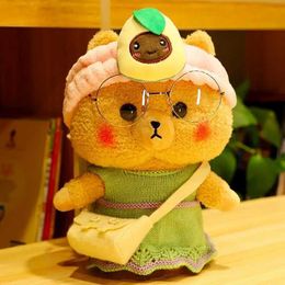 Plush Dolls 30cm cute brown teddy bear toy with fabric bear doll soft stuffed plush with sadness suitable for birthday gifts for children and girls H240521 L20R