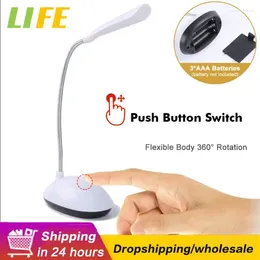 Table Lamps LED Eye Protection Desk Lamp 3XAAA Battery Not Include Portable Bedroom Light Foldable Flexible Adjustable Direction