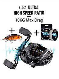 Ultra Smooth Fishing Baitcasting Reel 10KG Max Drag 171 BB 73 1 High Gear Metal Line Cup Sea Jig Wheel For Catfish Bass Carp 240514