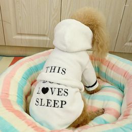 Dog Apparel 2024 Autumn Winter Pet Clothes Robe Bathrobe Coat Cotton Cute Soft Warm Hoodies Jacket For Small Product Outfit