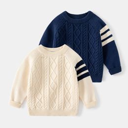 Jesienne zima Sweter Sweter z długim rękawem okrągły szyjka Korean Style bawełniane swetry dla dzieci chłopców L2405