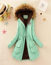 Winter Warm Coat Women Long Parkas Fashion Faux Fur Hooded Womens Overcoat Casual Cotton Padded Jacket Mutil Colors4501016