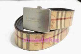 Designer BBorbiriy belt fashion buckle genuine leather Authentic Nova Belt Ivory Womens Hardware Silver Leather 5827P