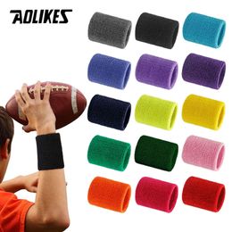 AOLIKES 1PCS Wrist Bands Absorbent Sweatbands for Football Basketball Running Athletic Sports Tennis L2405