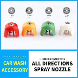High-Pressure Car Washing Water Gun Washer Sprayer Nozzle Tip with 1/4" Inch Fitting Male Thread 0 15 25 40 Degree Water Jet