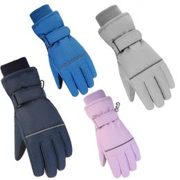 2024 Children Ski Keep Finger Warm Waterproof Thicken Mittens Winter Snowboard Snow Kids Gloves for Boys Girls L2405