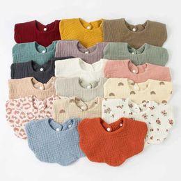 Bibs Burp Cloths 10 pieces/set of organic cotton baby bibs solid color absorbent baby tassel bibs newborn Burp clothing baby feeding project bandages scarves d240522