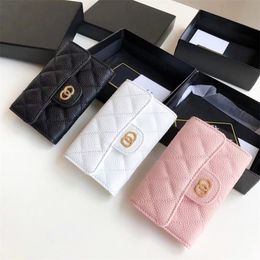 Single wallets lambskin caviar Small Wallet classic flap Card Holders Designer key pouch Womens Leisure quilted mini Purse Luxurys Cardholder Mens 10A Coin Wallets