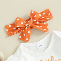 Clothing Sets Baby Girls Girl Big Little Sister Outfit Letter Print Long Sleeves Romper And Dot Pants Headband Cute Clothes