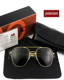 luxury Fashion High Quality Brand Designer Sunglasses Men American Army Pilot AO Sun Glasses Male Polarised Glass Lens de sol1512745