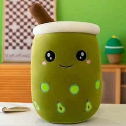 Plush Dolls 50/70cm Giant Bubble Tea Plush Tea Soft Cow Milk Tea Boba Pillow Pelu Cut Ice Juice Drink Bottle Decorative Gifts H240521 K0TN