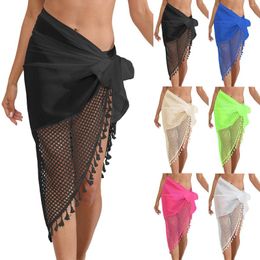 Women Sarongs Swimsuit Cover-Up Beach Bikini Wrap Sheer Skirt Pareo Sarong Beachwear Chiffon Scarf Cover Ups For Swimwear