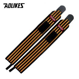 AOLIKES 2PCS/Lot Powerlifting Sport Wristband Gym Fiess Dumbbell Barbell Crossfit Hand Bands Weight Lifting Wrist Wrap Support L2405
