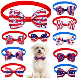 Dog Apparel 2pcs Random Bowties American Independence Day Grooming Accessories Samll Bows Pet Cat Bow Tie Necktie Supply