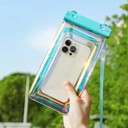 Waterproof Transparent TPU Mobile Phone Pouch Drift Diving Surfing Swimming Bags Cell Phone Case Underwater Dry Bag with Lanyard 500pcs