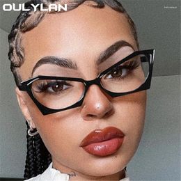 Sunglasses Frames Oulyan Anti Blue Light Glasses Frame For Women Irregular Transparent Eyeglasses Prescription Computer Decoration Eyewear