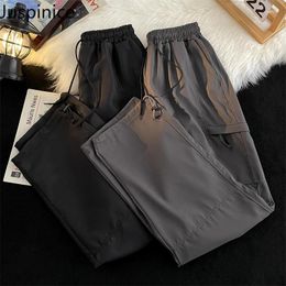 Men's Pants Summer Drawstring Workwear High Street Causal Loose Straight Handsome Sports Pant Men Trousers Male Clothes