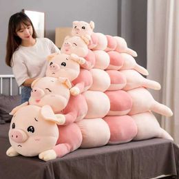 Plush Dolls 80cm-120cm Funny Piggy Plush Long Pillow Toys Soft Stuffed Cartoon Animal Pig Doll Sofa Bed Sleeping Pillow Cushion Kids Gifts H240521