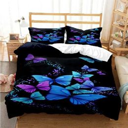 Bedding sets Colourful Butterfly Duvet Cover Set Comforter with cases for Girls Gift Single Double Queen 3Pcs Full Size H240521 6KV4