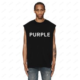 Men T Shirt Designer Purple Shirt Sleeveless Vest Womens Clothing Brand Clothing Summer Breathable Luxury Round Neck Men Loose Plus Size Tops Tees CXD2405226-8