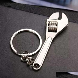 Other Arts And Crafts Metal Keyring Unisex Mini Keychain Creative Chain Wrench Key Ring Hand Tool Lage Bag Pendant Gift Customizable Dhcj2