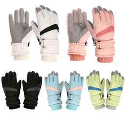 Winter Fleece Thermal Kids Waterproof Windproof Baby Full Finger Mittens for 4-7 Years Old Children Outdoor Skiing Gloves L2405