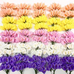 Decorative Flowers 144 Pack Mini Calla Lily Faux Bouquets Multicolor Roses Home Wedding Decor DIY Handmade Gifts Craft Fake