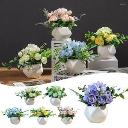 Decorative Flowers Potted Bonsai Fake Plants Artificial Geometric Simulation Flower For Home Wedding Garden Party Decoration Arrangement