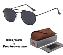 Brand Designer Sunglasses For Men Woman Sun glasses Vintage Metal Hexagonal Frame Reflective Coating Eyewear with Retail cases and2446169