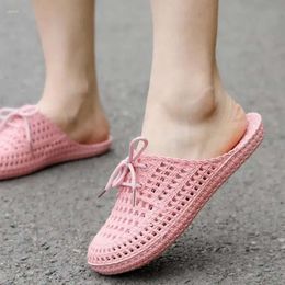 Women Style Slide Summer Korean Sandals Knitted Flat Shoes Slingback Sandal Fashion Ladies Slipper Outdoor Flip Flop Dail fab