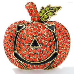 Brooches CINDY XIANG Rhinestone Large Pumpkin Brooch Fashion Halloween Pin Autumn Jewellery Coat Women And Men Accessories