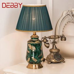 Table Lamps DEBBY Modern Green Ceramic Lamp LED Chinese Creative Luxury Bedside Desk Light For Home Living Room Bedroom Decor