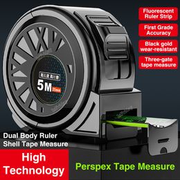 Fluorescent Tape Measure 5M/7.5M/10 Metre Ruler Self Locking High Resistant ABS Steel Measurement Ruler Multi-use Measuring Tool