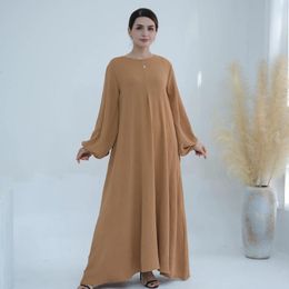 Ethnic Clothing Stretch Cuff Dress Simple Abayas For Women Moroccan Kaftan Muslim Turkey Arabia Dubai Abaya Elegance Evening